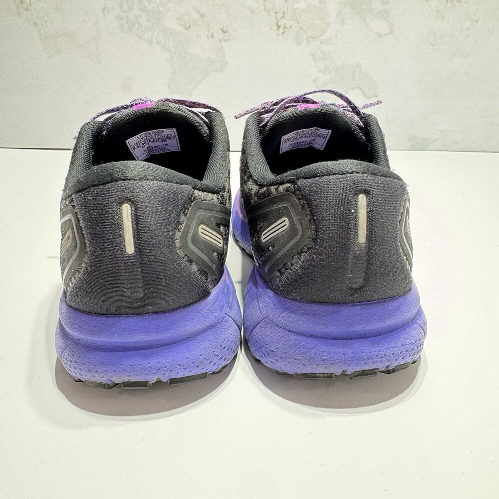 Brooks Ghost 14 Womens 8.5 B Electric Cheetah Leopard Running Shoes Purple - Picture 4 of 8